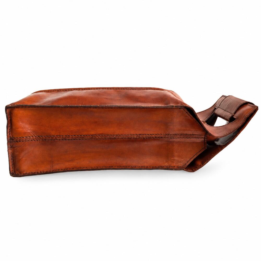 Vintage Genuine Leather Double Wine Bottle Carrier Brown Two Bottle Holder